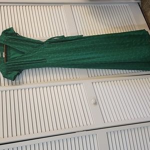 New York &Co. Eva Mendez Elegant Green Wrap Maxi Dress
